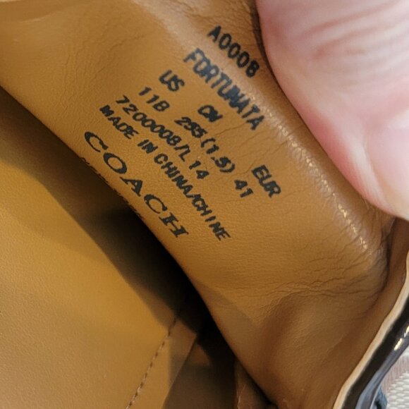 Coach Fortunata CC Metal & Brown Signature Logo Jacquard Flat/Loafers - Picture 10 of 11